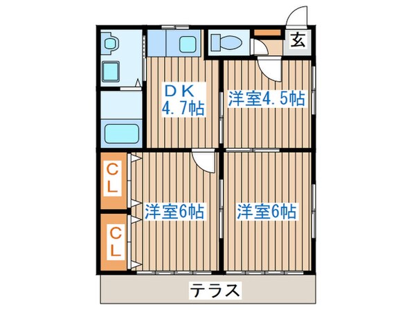 ヤマイチアパートの物件間取画像